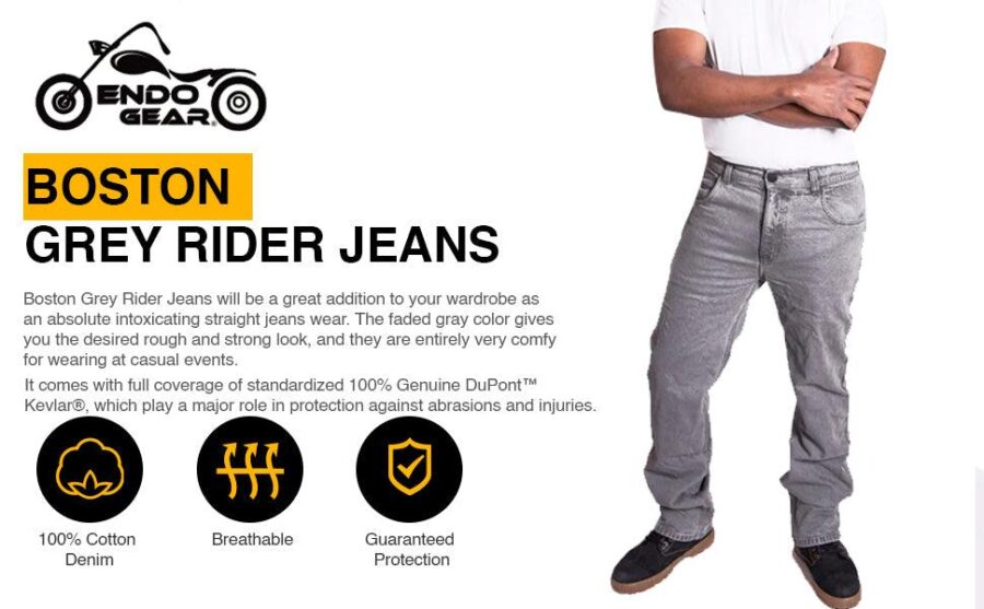Leanina Grey Rider Jeans – Durable Motorcycle Denim Pants for Men & Women - Image 6