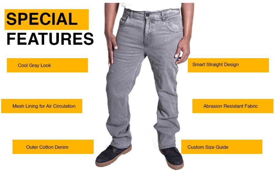 Leanina Grey Rider Jeans – Durable Motorcycle Denim Pants for Men & Women - Image 7