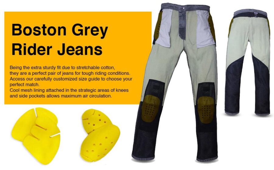 Leanina Grey Rider Jeans – Durable Motorcycle Denim Pants for Men & Women - Image 8