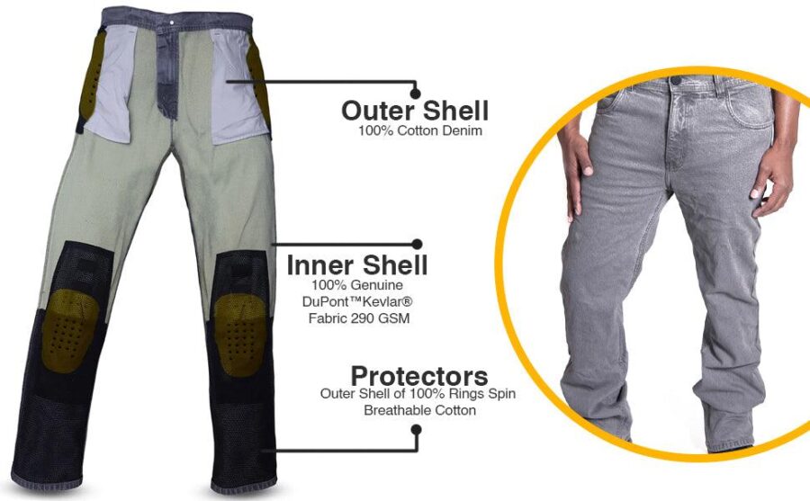Leanina Grey Rider Jeans – Durable Motorcycle Denim Pants for Men & Women - Image 9
