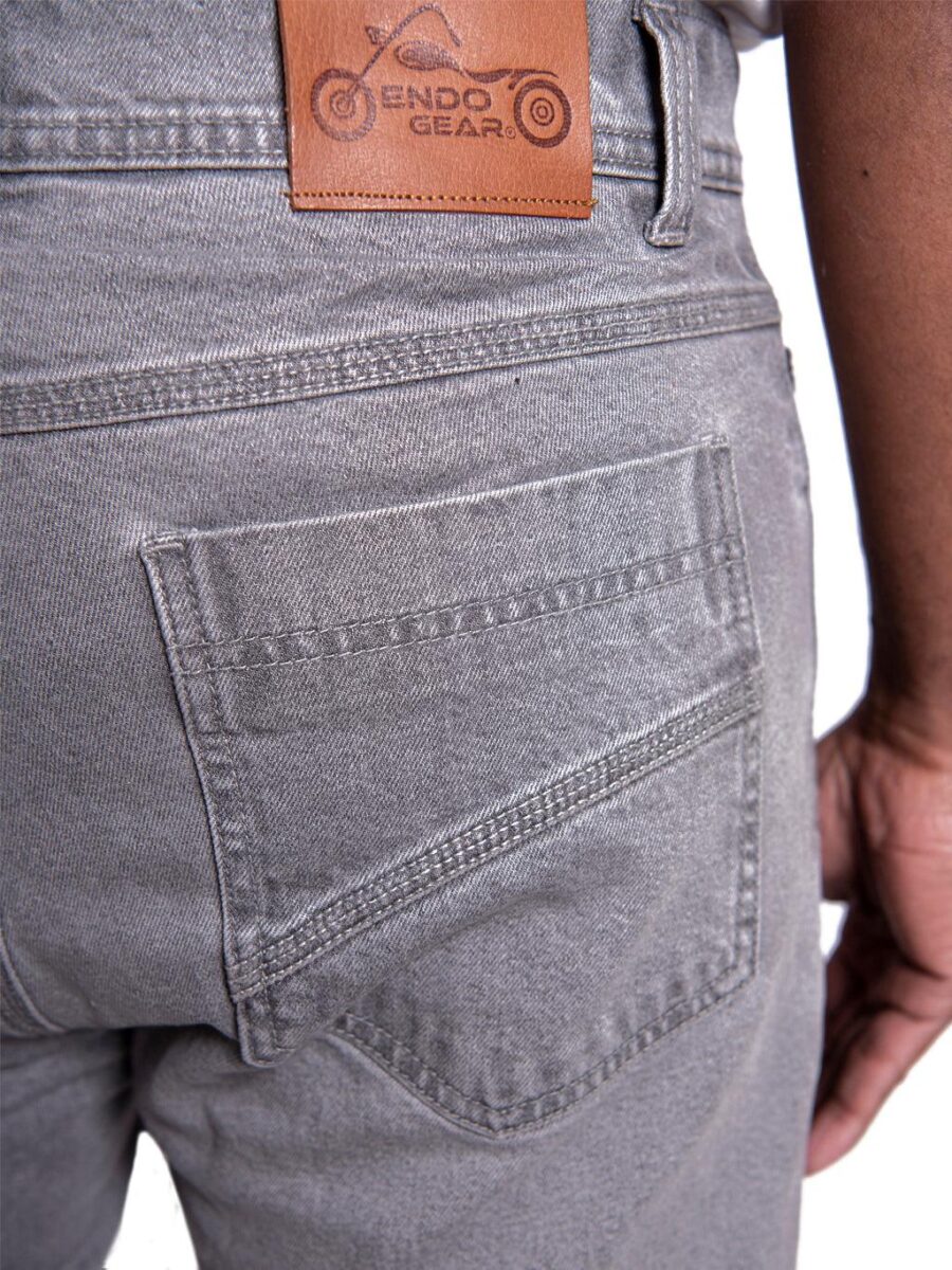 Leanina Grey Rider Jeans – Durable Motorcycle Denim Pants for Men & Women - Image 3